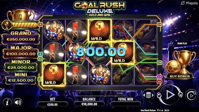 Goal Rush Deluxe - osnovna igra, dobitna kombinacija